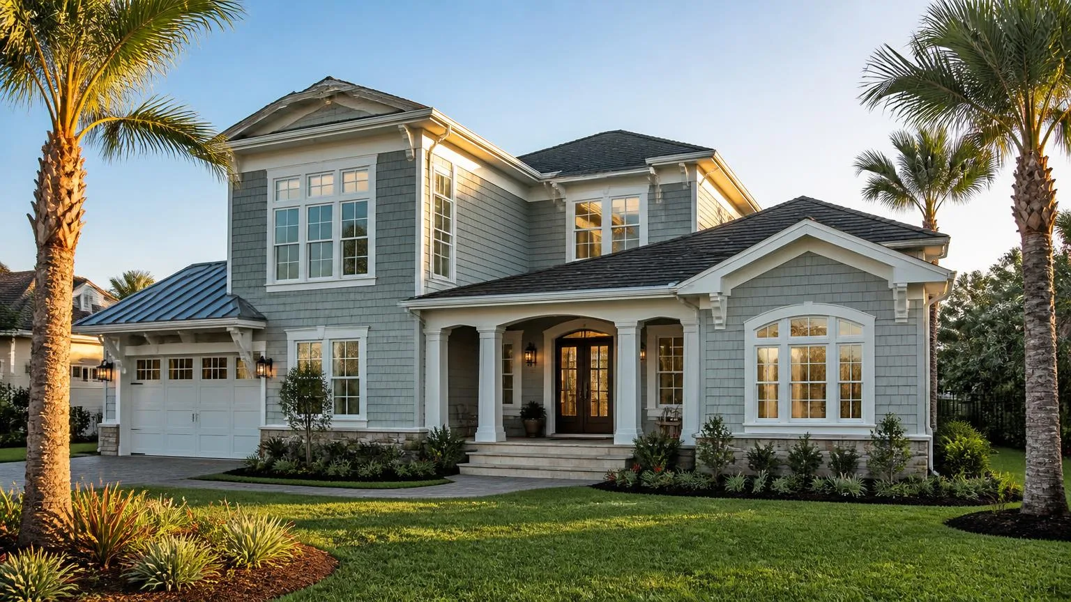 Jacksonville Florida home exterior with newly installed replacement windows